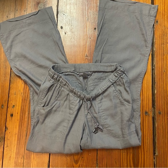 A Pea in the Pod Maternity Linen Blend Underbelly Drawstring Pants Size XS Grey - Picture 6 of 10